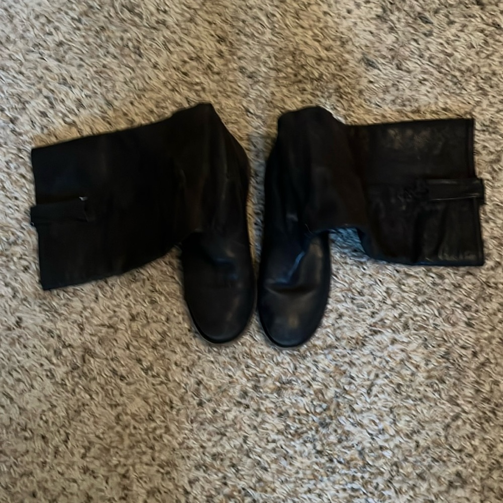 Black Frye upper calf boots. These are staple piece in any closet.